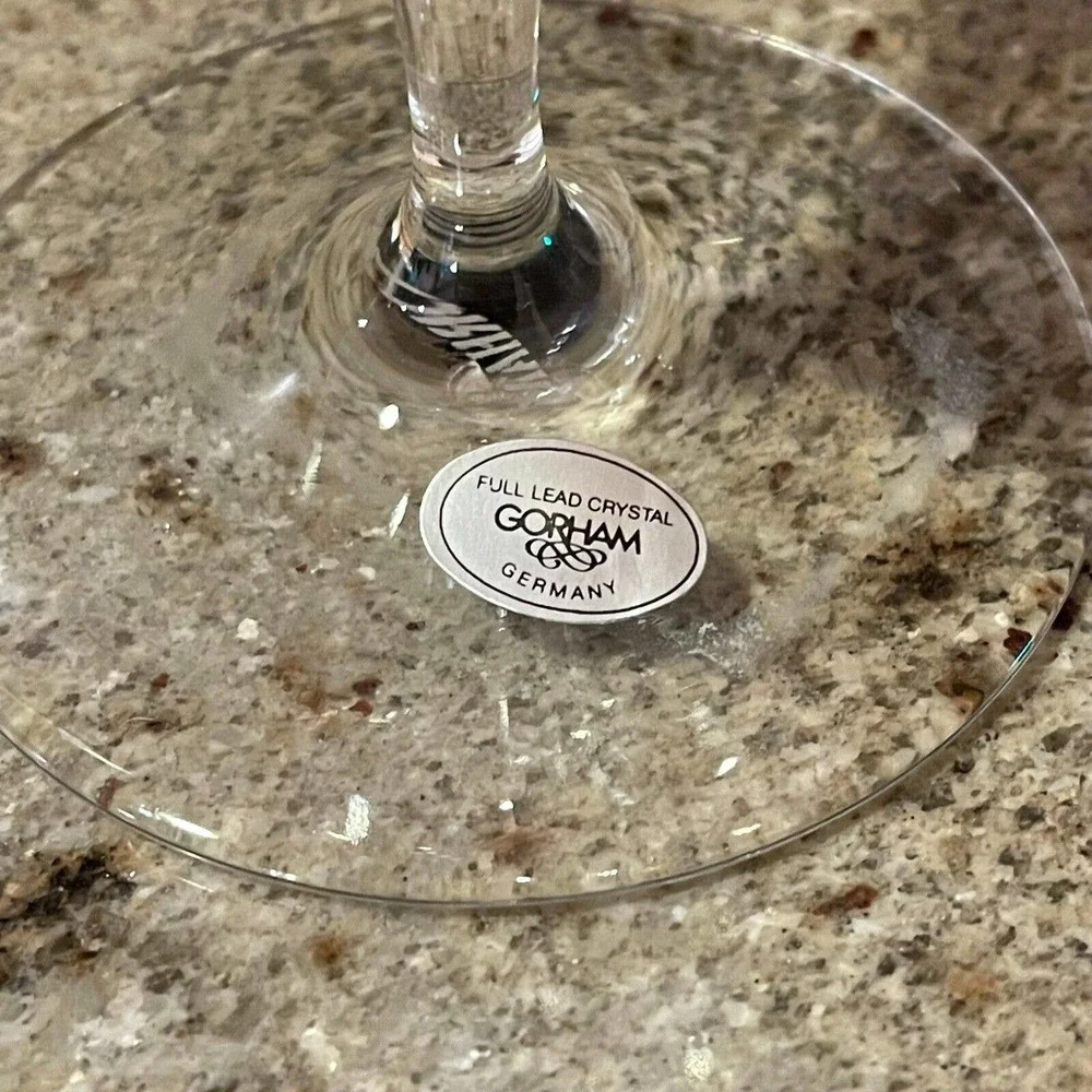 Gorham Sundance Clear Full Lead Crystal Glass 8inch High Water Wine Goblets 10oz
